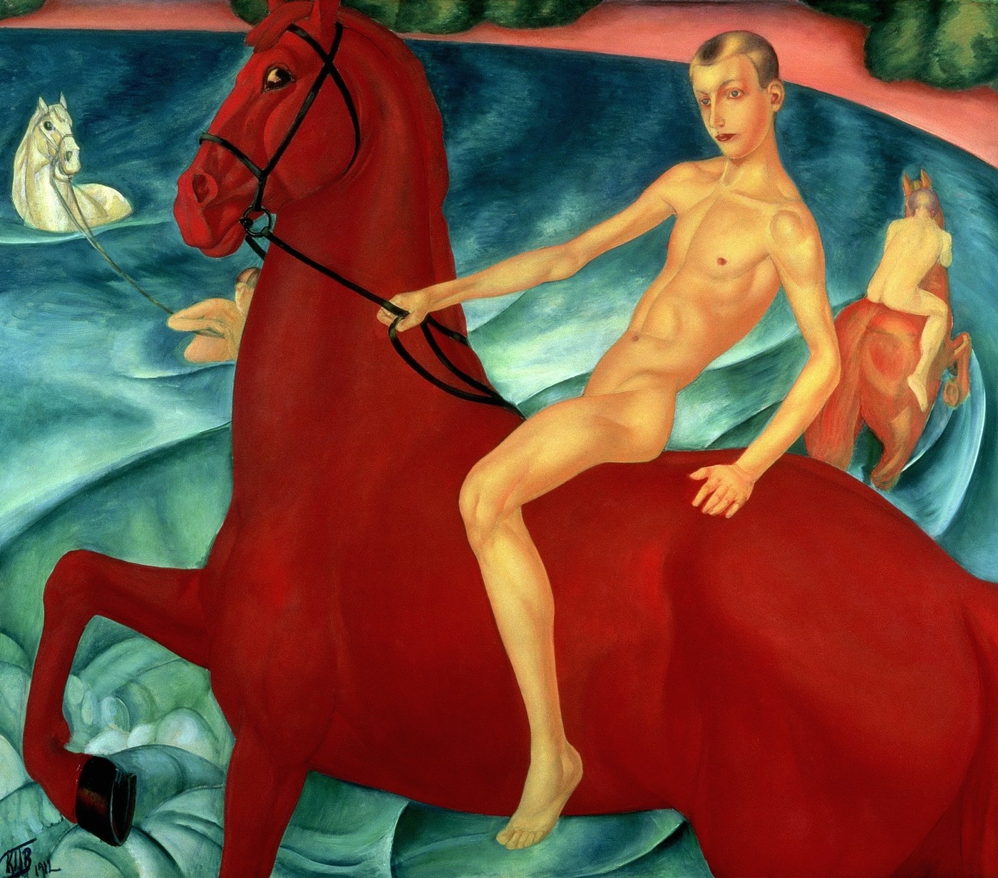 «Купание красного коня» Кузьмы Петрова-Водкина, 1912 год — этим залом начинается экспозиция XX века